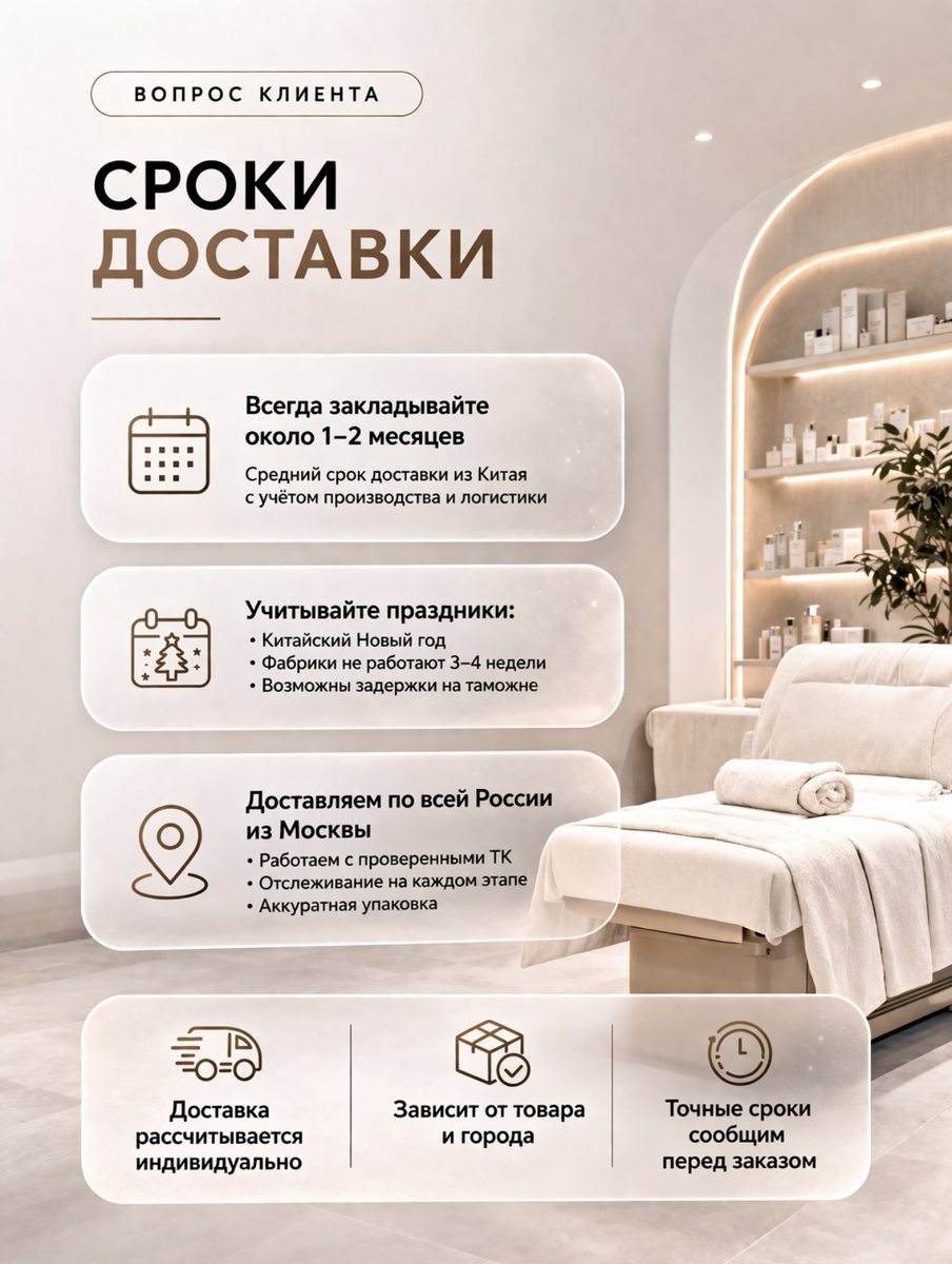 Сроки доставки оборудования Molti