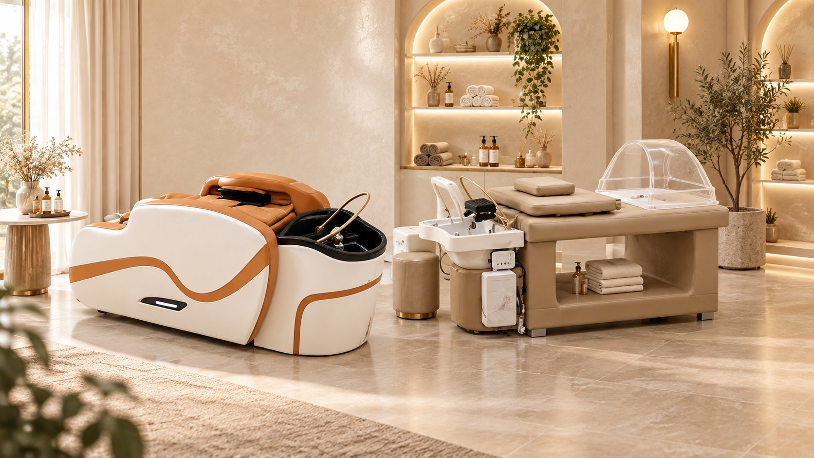 Премиальное Head Spa оборудование Molti в светлом салоне